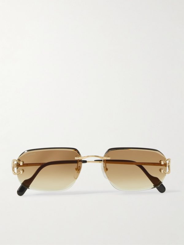 Signature C Rimless Rectangular-Frame Gold-Tone Sunglasses Signature C Rimless Rectangular-Frame Gold-Tone Sunglasses