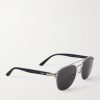 Aviator-Style Gunmetal, Gold-Tone and Acetate Sunglasses - FR