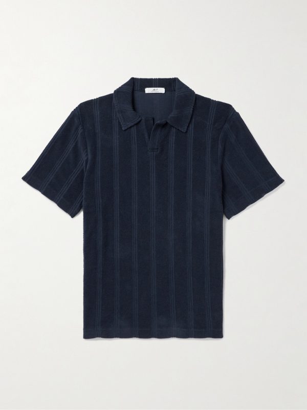 Striped Cotton-Terry Polo Shirt Striped Cotton-Terry Polo Shirt