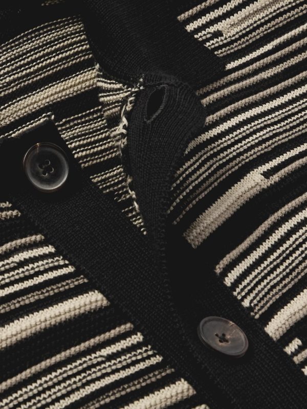 Striped Cotton Cardigan - CU Striped Cotton Cardigan - CU