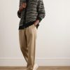 Striped Cotton Cardigan - OU Striped Cotton Cardigan - OU