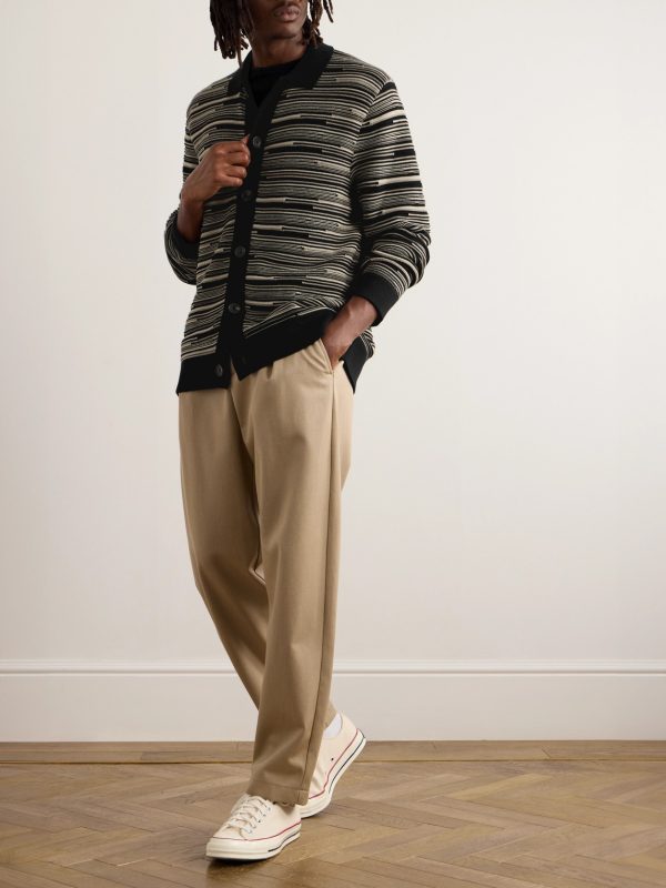 Striped Cotton Cardigan - OU Striped Cotton Cardigan - OU