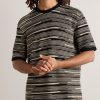 Striped Knitted Cotton T-Shirt - FR Striped Knitted Cotton T-Shirt - FR