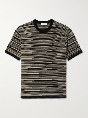 Striped Knitted Cotton T-Shirt