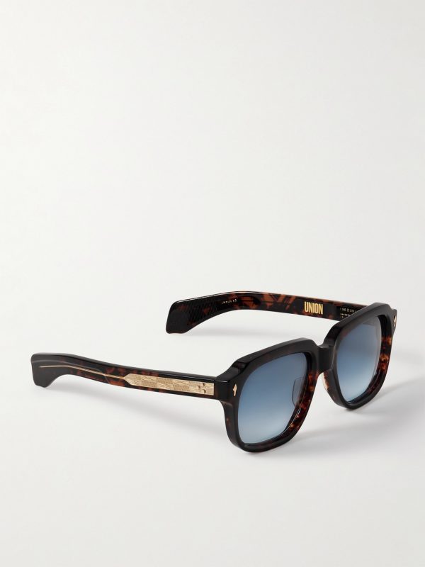 + Union D-Frame Tortoiseshell Acetate and Gold-Tone Sunglasses - FR + Union D-Frame Tortoiseshell Acetate and Gold-Tone Sunglasses - FR