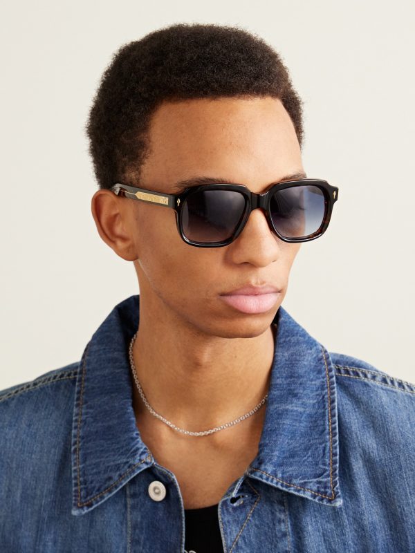 + Union D-Frame Tortoiseshell Acetate and Gold-Tone Sunglasses - OU + Union D-Frame Tortoiseshell Acetate and Gold-Tone Sunglasses - OU