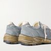 Running Dad Distressed Rubber and Leather-Trimmed Mesh and Suede Sneakers - BK Running Dad Distressed Rubber and Leather-Trimmed Mesh and Suede Sneakers - BK