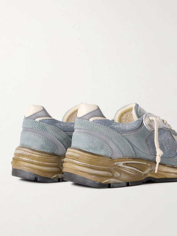 Running Dad Distressed Rubber and Leather-Trimmed Mesh and Suede Sneakers - BK Running Dad Distressed Rubber and Leather-Trimmed Mesh and Suede Sneakers - BK