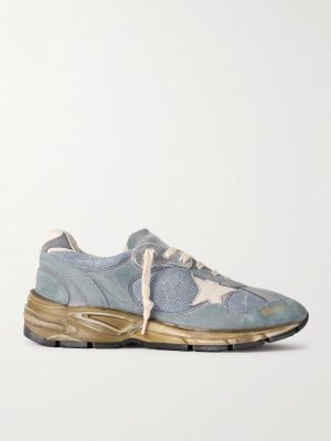 Running Dad Distressed Rubber and Leather-Trimmed Mesh and Suede Sneakers