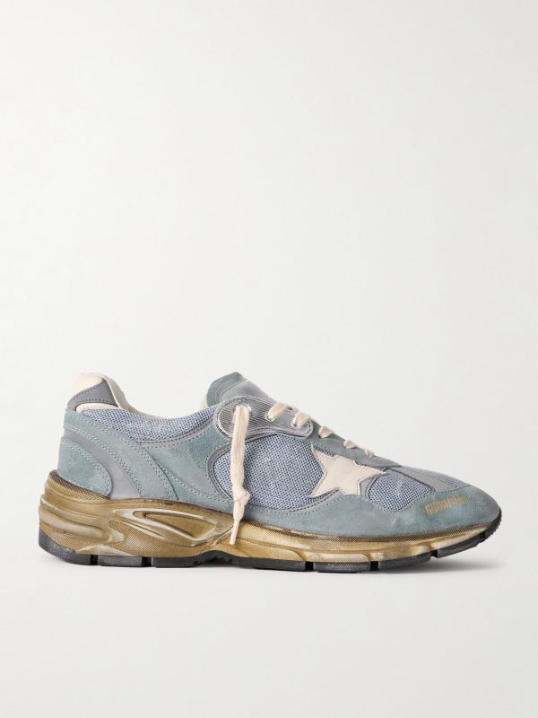 Running Dad Distressed Rubber and Leather-Trimmed Mesh and Suede Sneakers Running Dad Distressed Rubber and Leather-Trimmed Mesh and Suede Sneakers