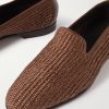 Mario Leather-Trimmed Raffia Loafers - CU Mario Leather-Trimmed Raffia Loafers - CU
