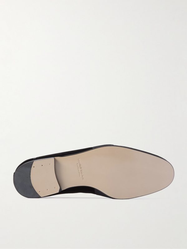 Carlton Crystal-Embellished Grosgrain-Trimmed Velvet Loafers - E1