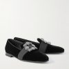 Carlton Crystal-Embellished Grosgrain-Trimmed Velvet Loafers - FR