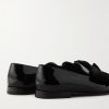 Janser Velvet-Trimmed Patent-Leather Loafers - BK Janser Velvet-Trimmed Patent-Leather Loafers - BK