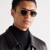 Dasan Round-Frame Gold-Tone Beta Titanium and Acetate Sunglasses - OU