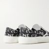 Elliot Leather-Trimmed Logo-Print Canvas Slip-On Sneakers - BK