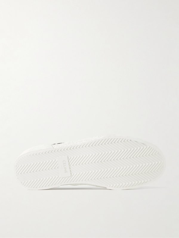 Elliot Leather-Trimmed Logo-Print Canvas Slip-On Sneakers - E1