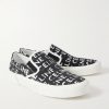 Elliot Leather-Trimmed Logo-Print Canvas Slip-On Sneakers - FR