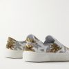 Printed Canvas Slip-On Sneakers - BK Printed Canvas Slip-On Sneakers - BK