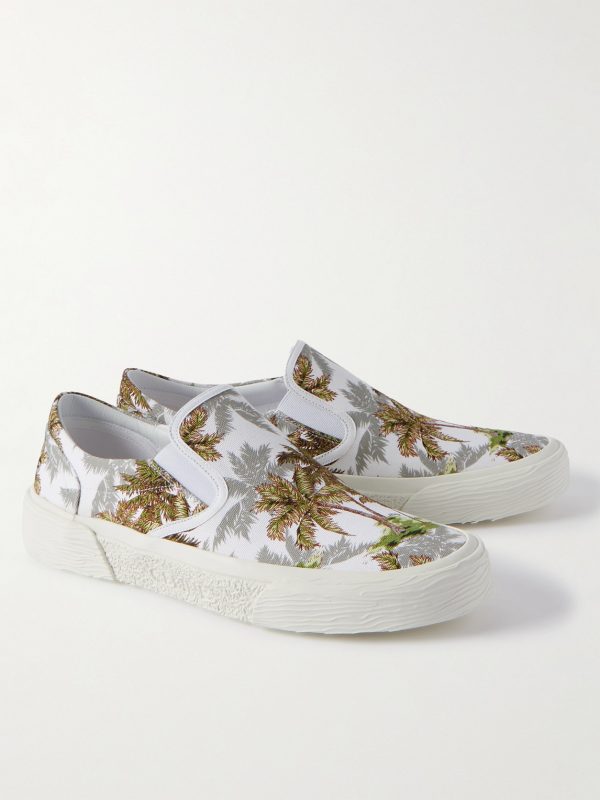 Printed Canvas Slip-On Sneakers - FR Printed Canvas Slip-On Sneakers - FR