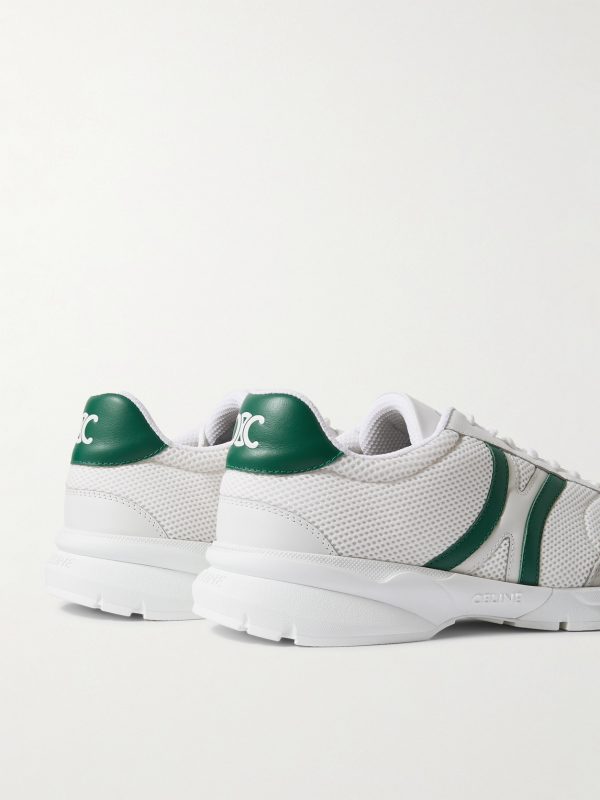 CR-01 Suede-Trimmed Leather and Mesh Sneakers - BK CR-01 Suede-Trimmed Leather and Mesh Sneakers - BK