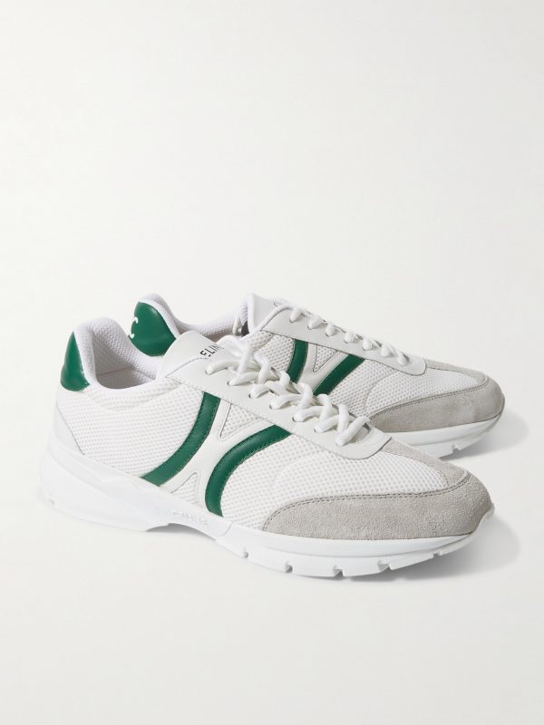 CR-01 Suede-Trimmed Leather and Mesh Sneakers - FR CR-01 Suede-Trimmed Leather and Mesh Sneakers - FR