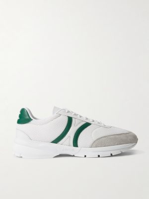 CR-01 Suede-Trimmed Leather and Mesh Sneakers CR-01 Suede-Trimmed Leather and Mesh Sneakers