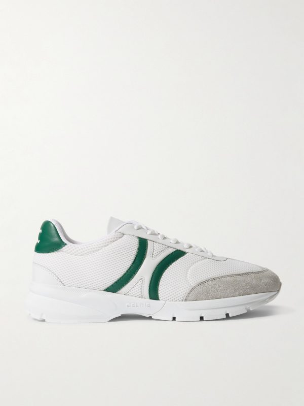 CR-01 Suede-Trimmed Leather and Mesh Sneakers CR-01 Suede-Trimmed Leather and Mesh Sneakers