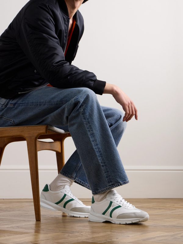 CR-01 Suede-Trimmed Leather and Mesh Sneakers - OU CR-01 Suede-Trimmed Leather and Mesh Sneakers - OU
