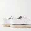AS-01 Rubber-Trimmed Logo-Print Cracked-Leather Sneakers - BK