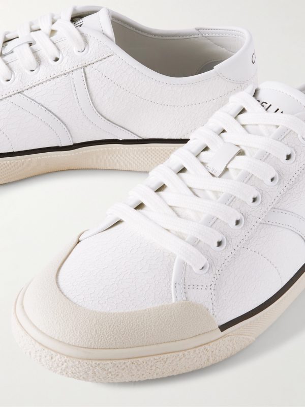 AS-01 Rubber-Trimmed Logo-Print Cracked-Leather Sneakers - CU