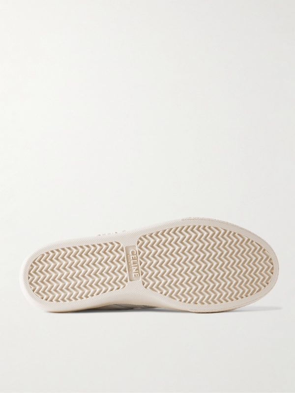 AS-01 Rubber-Trimmed Logo-Print Cracked-Leather Sneakers - E1