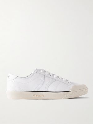 AS-01 Rubber-Trimmed Logo-Print Cracked-Leather Sneakers AS-01 Rubber-Trimmed Logo-Print Cracked-Leather Sneakers