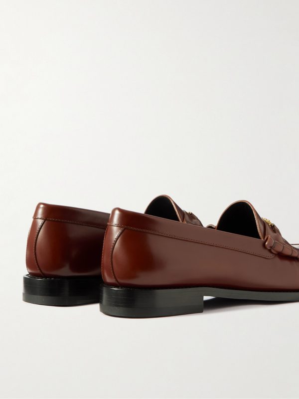 Logo-Detailed Leather Loafers - BK Logo-Detailed Leather Loafers - BK
