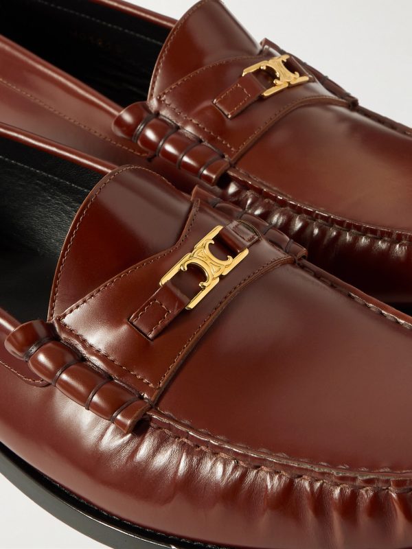 Logo-Detailed Leather Loafers - CU Logo-Detailed Leather Loafers - CU