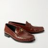 Logo-Detailed Leather Loafers - FR Logo-Detailed Leather Loafers - FR