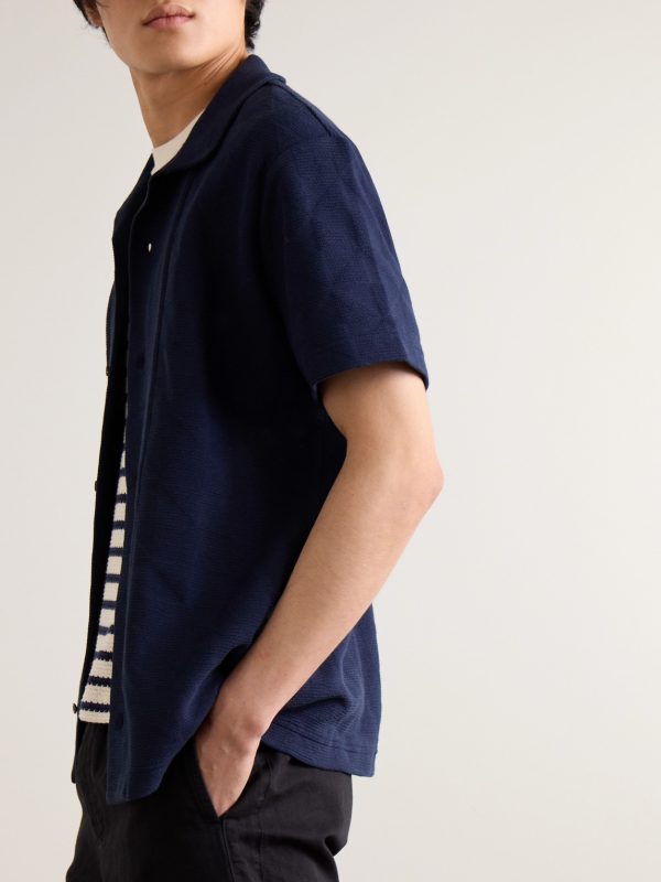 Jacquard-Knit Cotton Shirt - BK Jacquard-Knit Cotton Shirt - BK