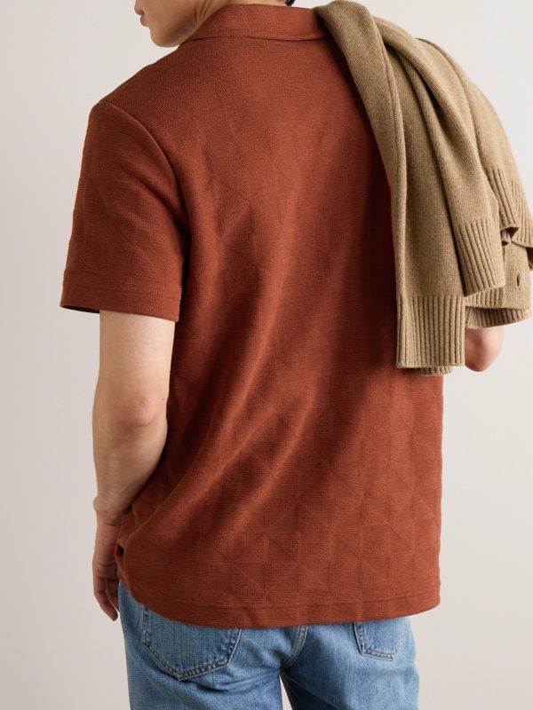 Jacquard-Knit Cotton Shirt - BK Jacquard-Knit Cotton Shirt - BK