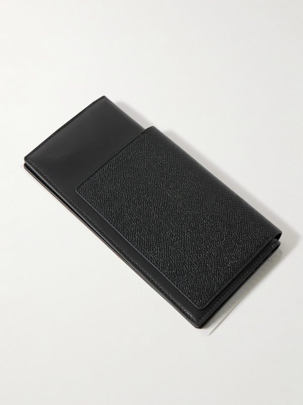 Passport Logo-Debossed Leather Bifold Wallet - BK