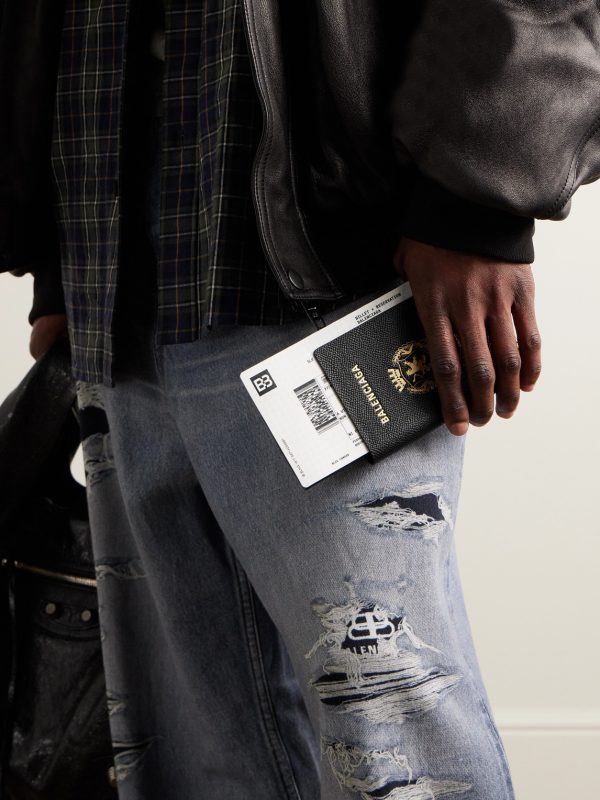 Passport Logo-Debossed Leather Bifold Wallet - OU