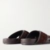 Tarik Intrecciato Suede Sandals - BK