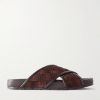 Tarik Intrecciato Suede Sandals