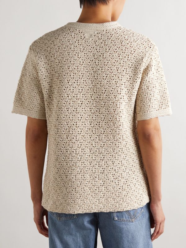 Crocheted Cotton T-Shirt - BK Crocheted Cotton T-Shirt - BK