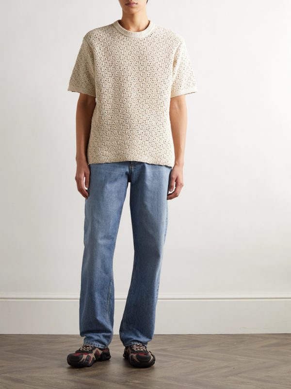 Crocheted Cotton T-Shirt - OU Crocheted Cotton T-Shirt - OU