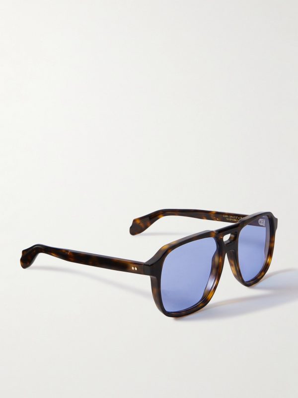 Aviator-Style Tortoiseshell Acetate Sunglasses - FR Aviator-Style Tortoiseshell Acetate Sunglasses - FR
