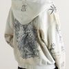Tat Printed Distressed Cotton-Jersey Zip-Up Hoodie - BK