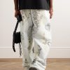 Wide-Leg Printed Distressed Cotton-Jersey Sweatpants - BK