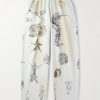 Wide-Leg Printed Distressed Cotton-Jersey Sweatpants