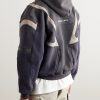 Logo-Embroidered Panelled Cotton-Blend Zip-Up Hoodie - BK Logo-Embroidered Panelled Cotton-Blend Zip-Up Hoodie - BK