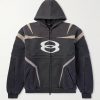 Logo-Embroidered Panelled Cotton-Blend Zip-Up Hoodie Logo-Embroidered Panelled Cotton-Blend Zip-Up Hoodie